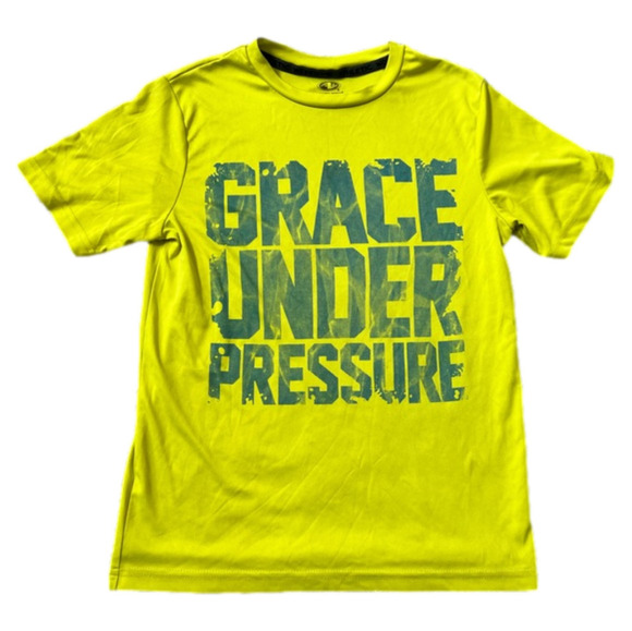 Athletic Works Drifit Athletic Boy’s Short Sleeved Yellow Top - Picture 1 of 4